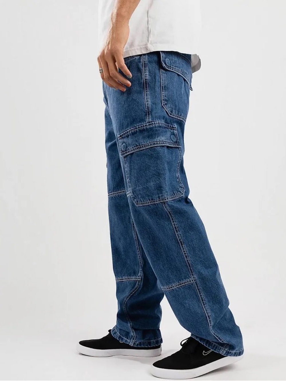 Empyre Unisex Skate Cargo Denim Jeans Loose Fit